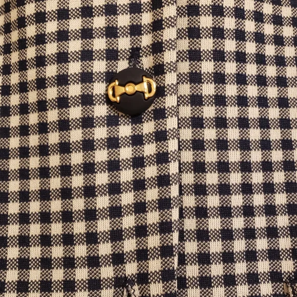 Pablo Collection navy blue and white skirt jacket set, 10 - Picture 4 of 10